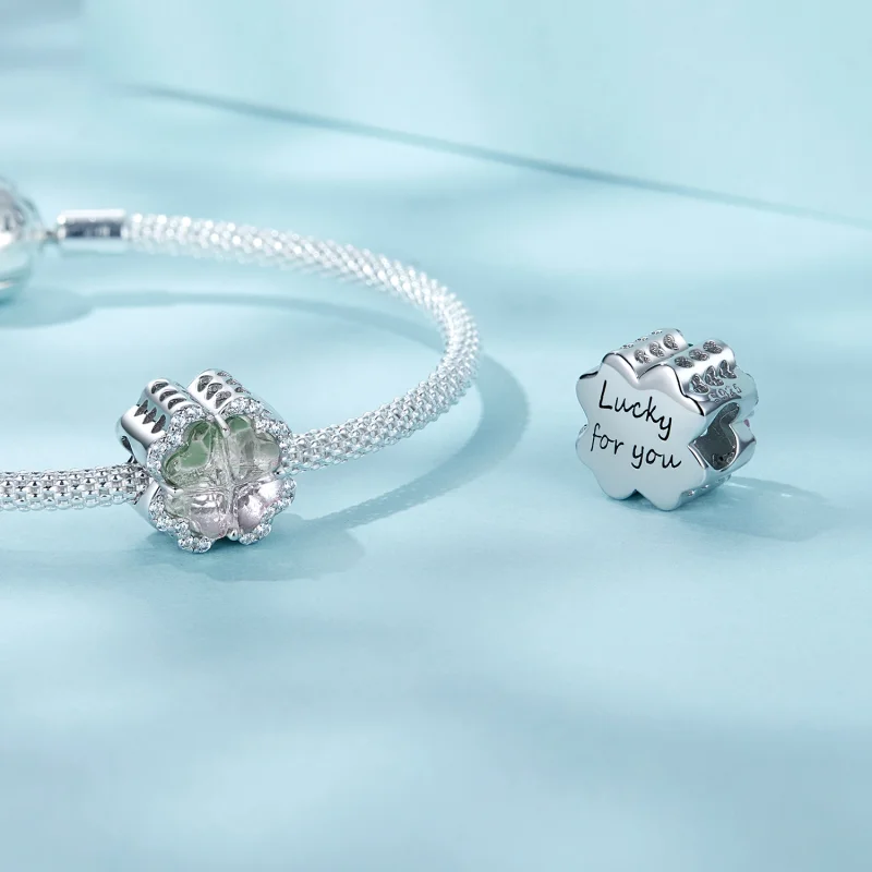 (Bild für) PANDORA Style Vierblättriges Kleeblatt Anhänger - SCC2803 - Ansicht 4