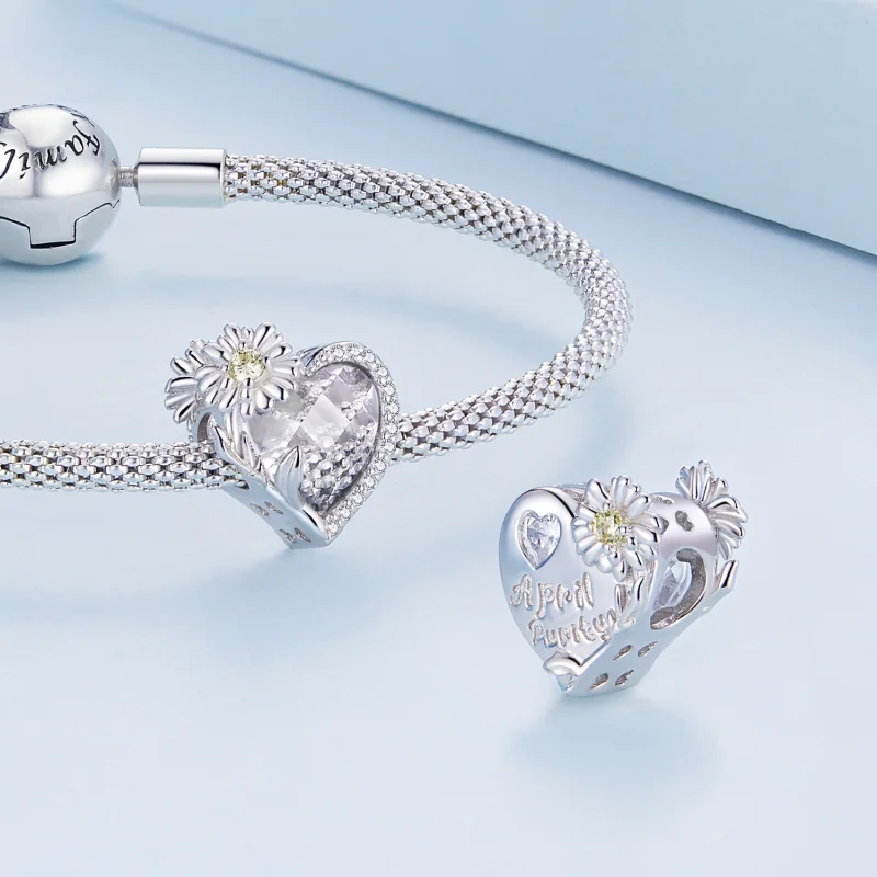 (Bild für) PANDORA Stil April Geburtsstein Herz-Anhänger - BSC660-4 - Ansicht 5