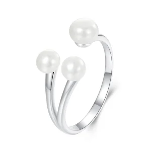(Bild für) PANDORA Stil Eleganter Perlen Open Ring - BSR574-E