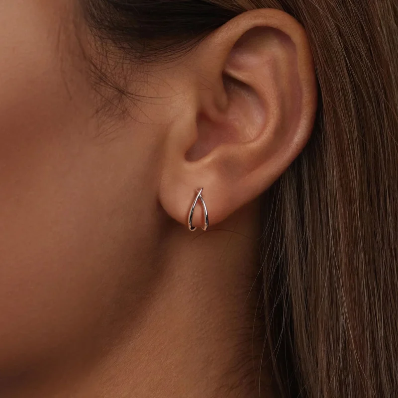 (Bild für) PANDORA Stil Exquisites silbernes Ohrbügel - BSE1053 - Ansicht 6