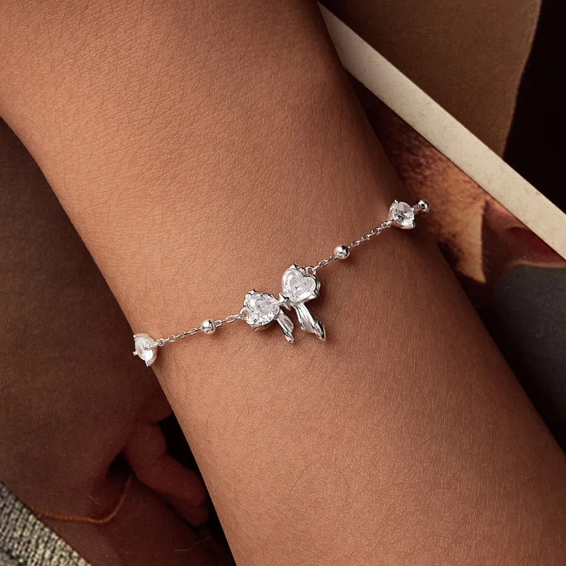 (Bild für) PANDORA Stil Funkelnde Schleife Armband - BSB188 - Ansicht 3