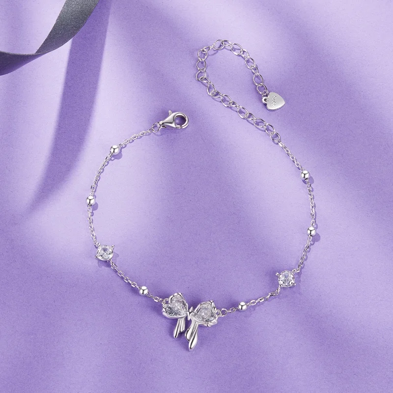 (Bild für) PANDORA Stil Funkelnde Schleife Armband - BSB188 - Ansicht 2