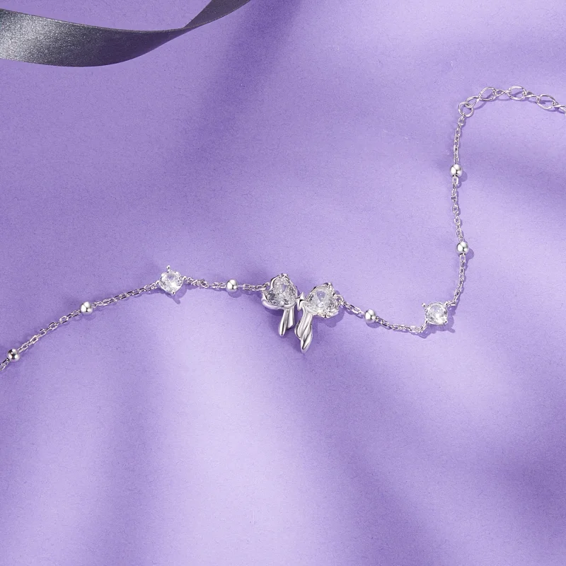 (Bild für) PANDORA Stil Funkelnde Schleife Armband - BSB188 - Ansicht 4