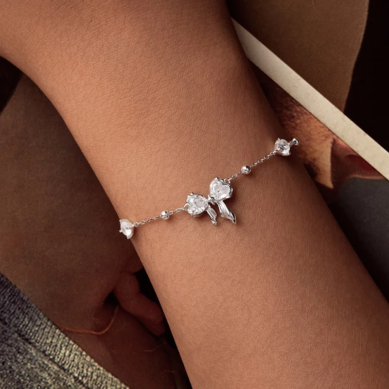 (Bild für) PANDORA Stil Funkelnde Schleife Armband - BSB188 - Ansicht 5