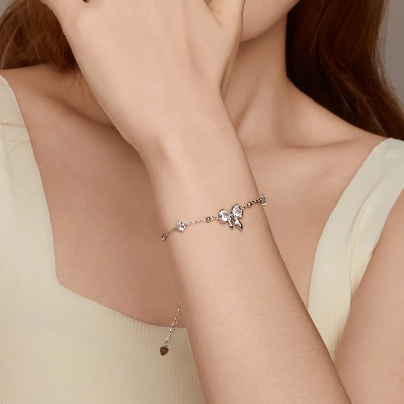 (Bild für) PANDORA Stil Funkelnde Schleife Armband - BSB188 - Ansicht 9