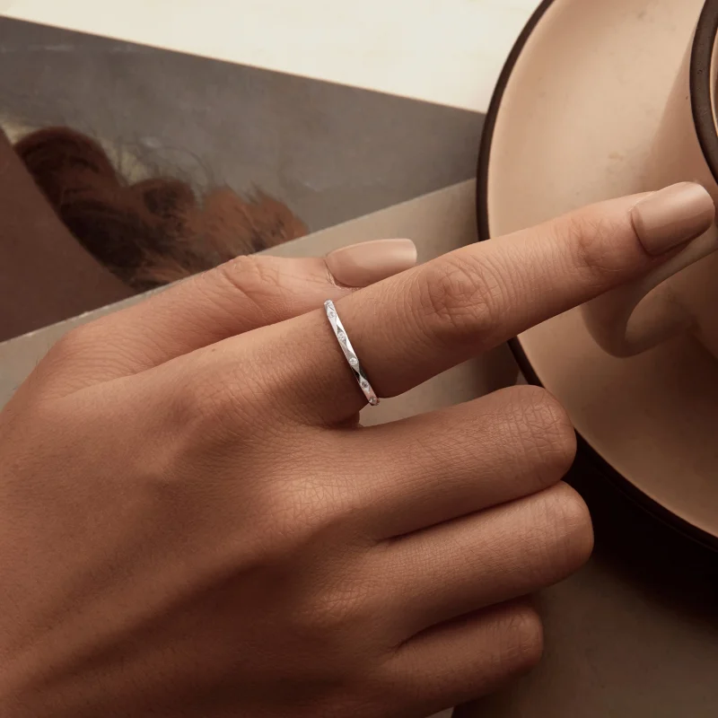 (Bild für) PANDORA Stil Funkelnder Diamant kleiner Einzelfingering - BSR578 - Ansicht 5
