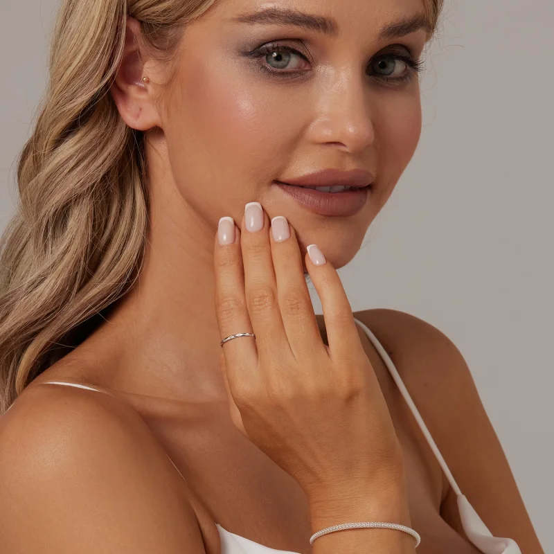 (Bild für) PANDORA Stil Funkelnder Diamant kleiner Einzelfingering - BSR578 - Ansicht 7