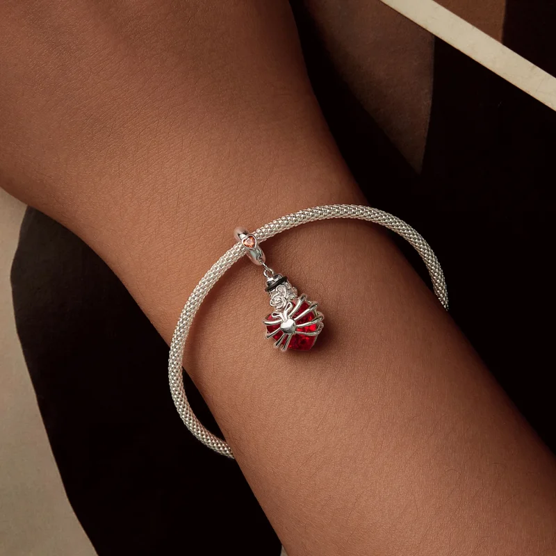(Bild für) PANDORA Stil Gedenkrose Rot Herz Anhänger - BSC1058-RD - Ansicht 5