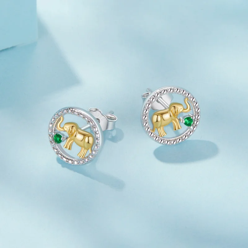 (Bild für) PANDORA Stil Gold Elefanten Ohrringe - SCE1794 - Ansicht 3