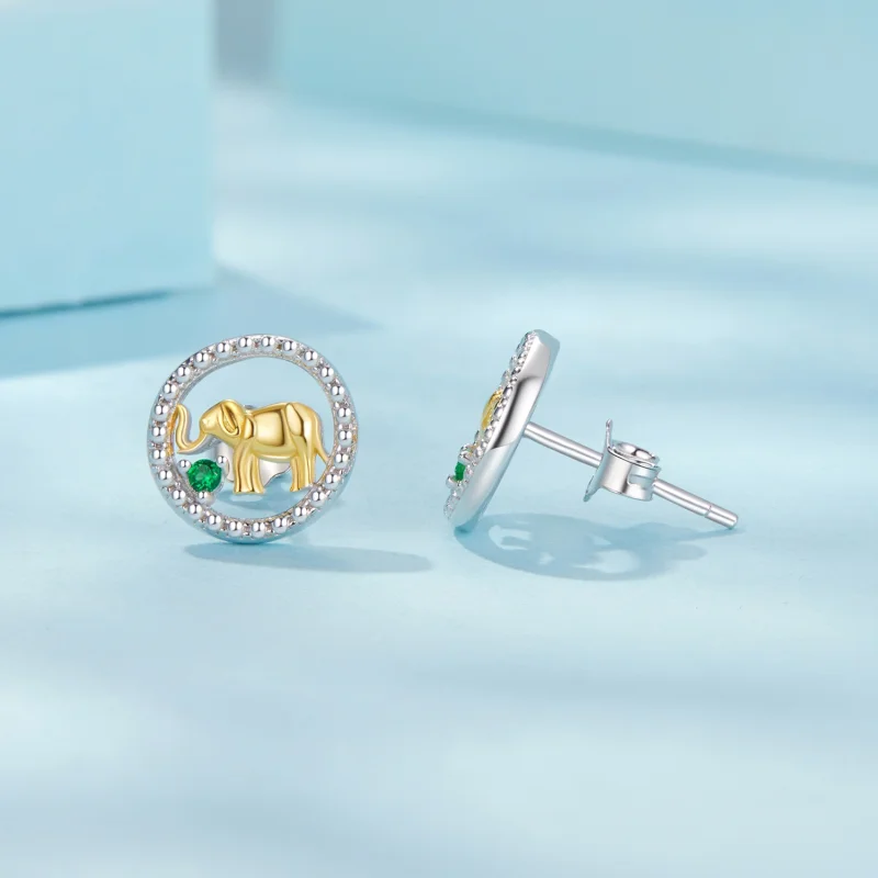 (Bild für) PANDORA Stil Gold Elefanten Ohrringe - SCE1794 - Ansicht 4