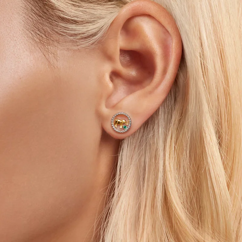 (Bild für) PANDORA Stil Gold Elefanten Ohrringe - SCE1794 - Ansicht 5