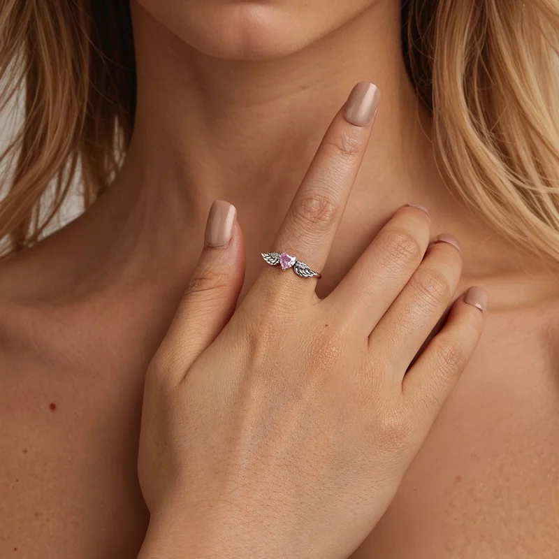 (Bild für) PANDORA Stil Herz-Flügel Ring - SCR874 - Ansicht 2
