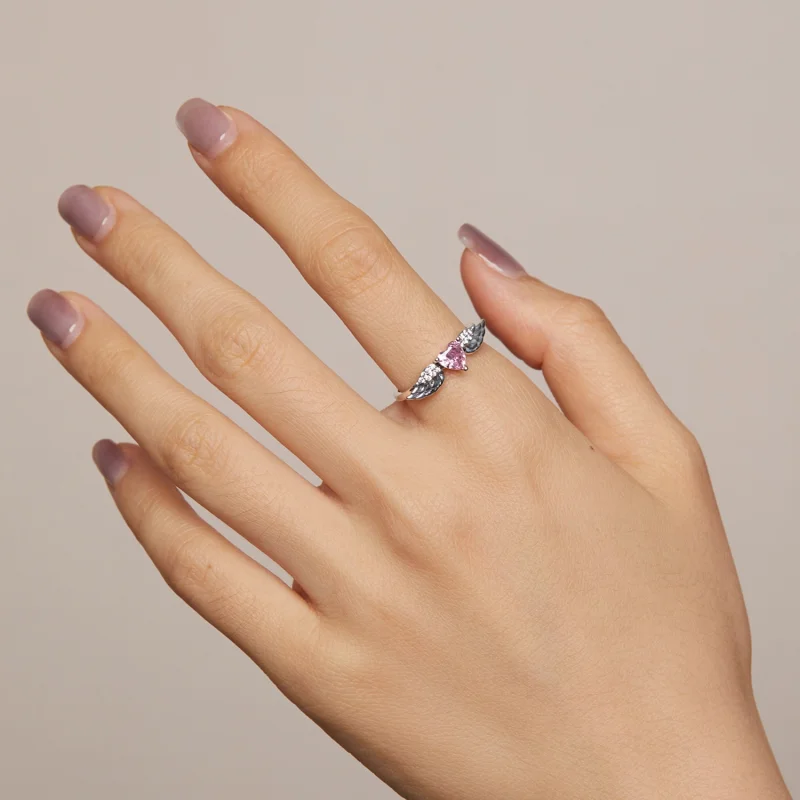 (Bild für) PANDORA Stil Herz-Flügel Ring - SCR874 - Ansicht 3