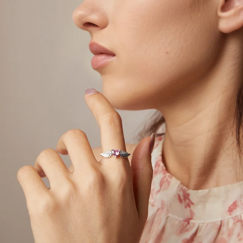 (Bild für) PANDORA Stil Herz-Flügel Ring - SCR874 - Ansicht 4