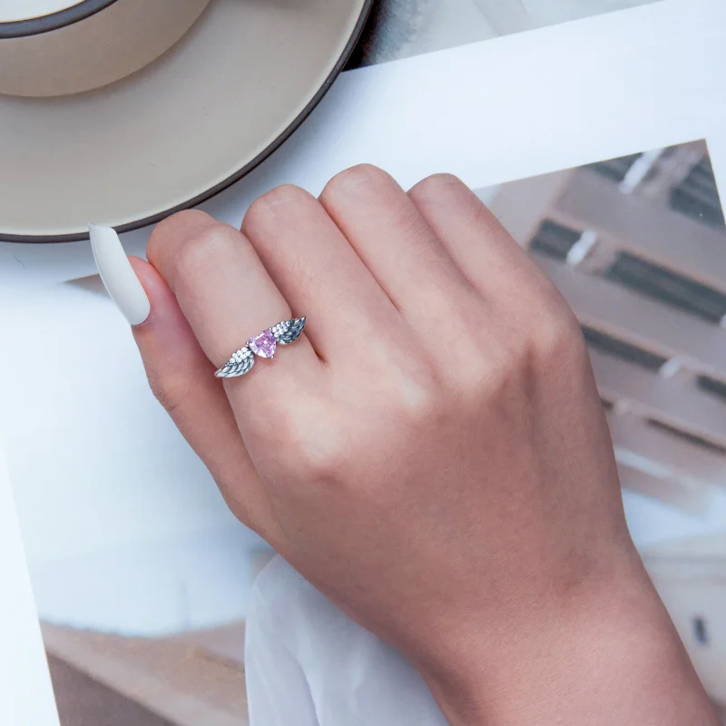 (Bild für) PANDORA Stil Herz-Flügel Ring - SCR874 - Ansicht 7