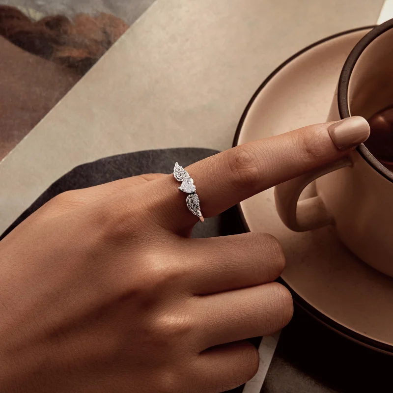 (Bild für) PANDORA Stil Herz-Flügel Ring - SCR874 - Ansicht 12