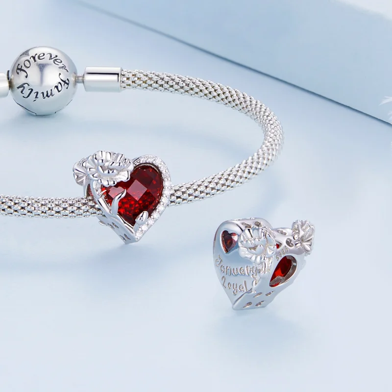 (Bild für) PANDORA Stil Januar-Herz-Anhänger aus Geburtsstein - BSC660-1 - Ansicht 5