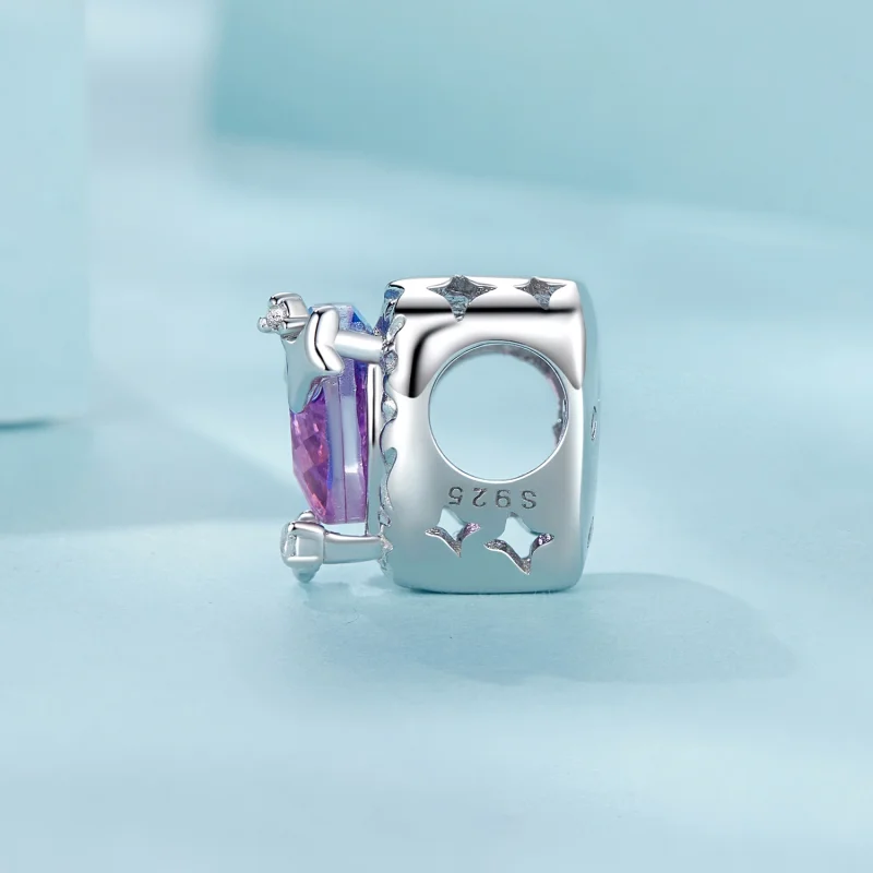 (Bild für) PANDORA Stil Lila-Rosa Farbverlauf Herz Charm - SCC2824 - Ansicht 3
