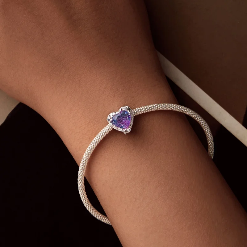(Bild für) PANDORA Stil Lila-Rosa Farbverlauf Herz Charm - SCC2824 - Ansicht 7