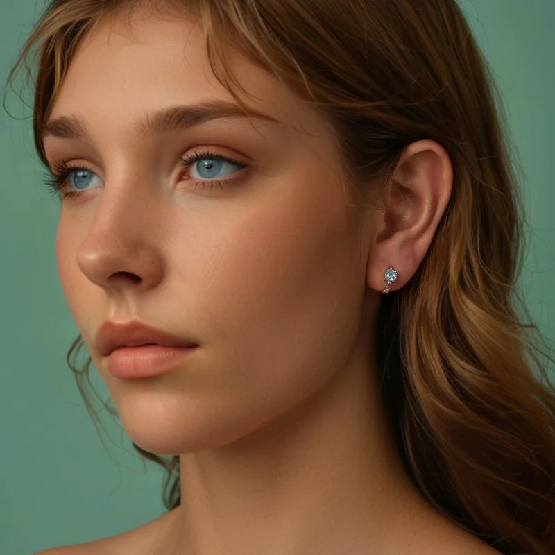 (Bild für) PANDORA Stil Marineblaue Prinzessin Quadrat Ohrringe - BSE1100 - Ansicht 7
