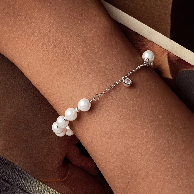 (Bild für) PANDORA Stil Muschelperlen-Quasten-Armband - BSB189 - Ansicht 3
