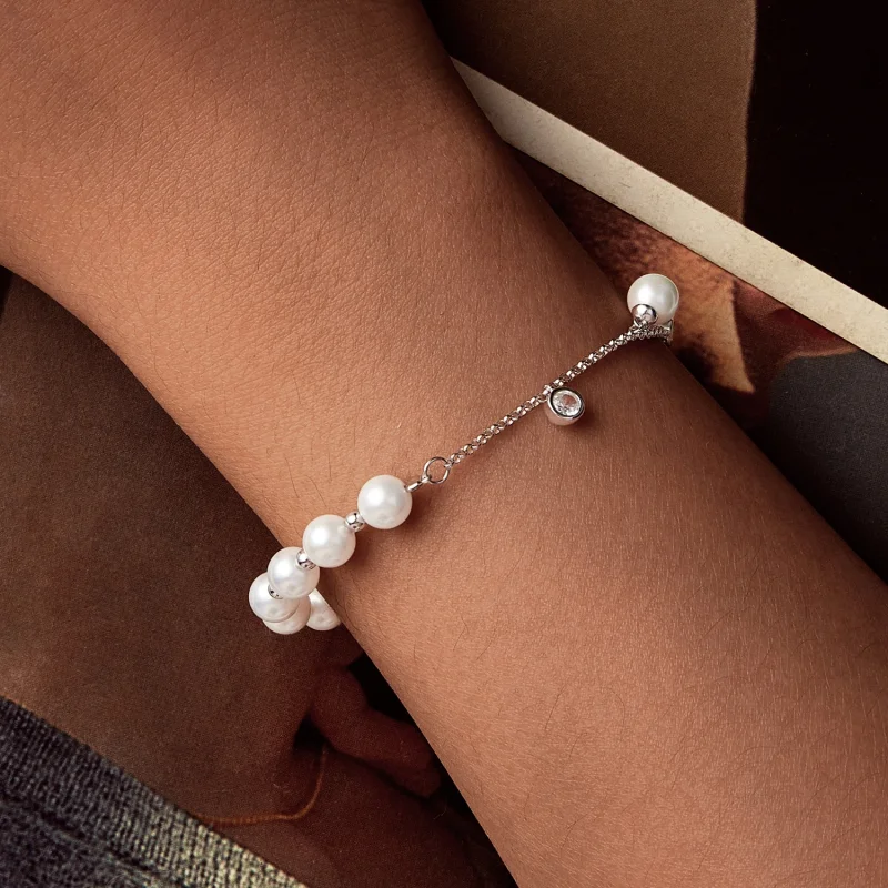 (Bild für) PANDORA Stil Muschelperlen-Quasten-Armband - BSB189 - Ansicht 5