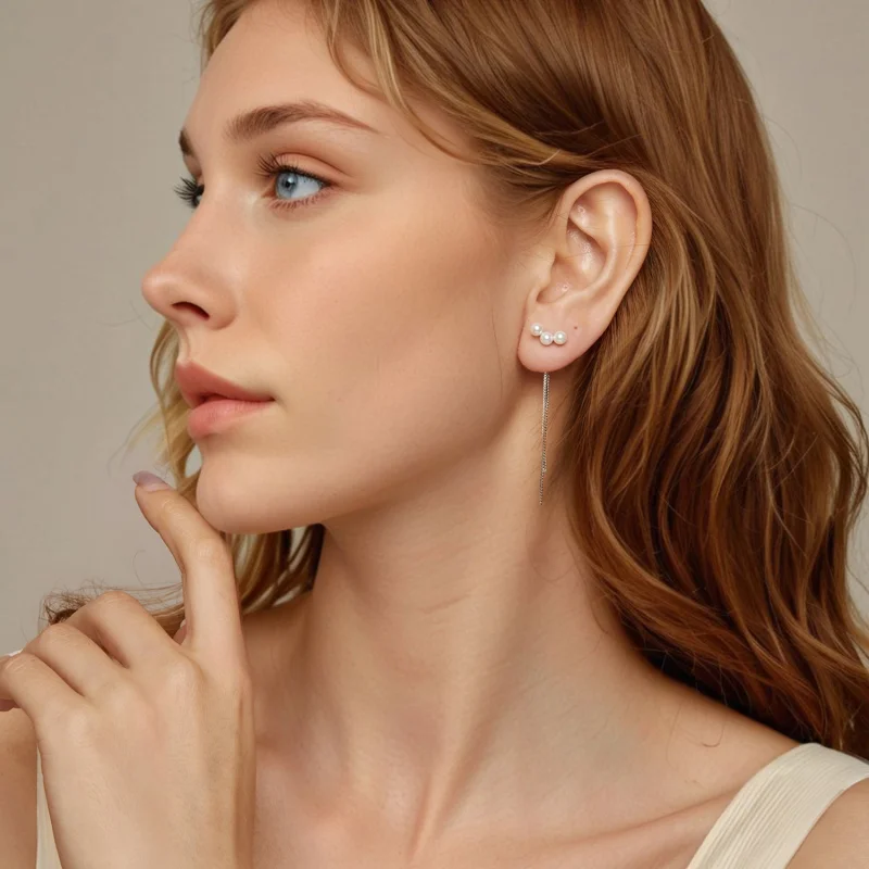 (Bild für) PANDORA Stil Muschelperlen Quasten Ohrringe - SCE1777 - Ansicht 7