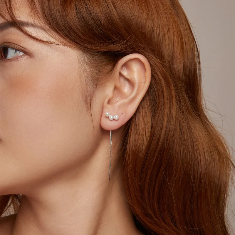 (Bild für) PANDORA Stil Muschelperlen Quasten Ohrringe - SCE1777 - Ansicht 10