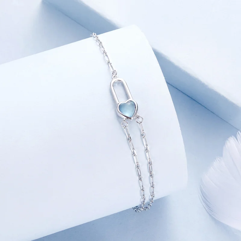 (Bild für) PANDORA Stil Natürlicher Aquamarin Armband - BSB191 - Ansicht 2