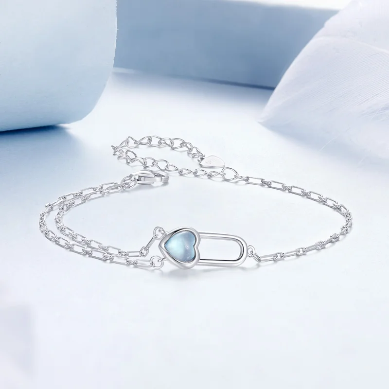 (Bild für) PANDORA Stil Natürlicher Aquamarin Armband - BSB191 - Ansicht 4