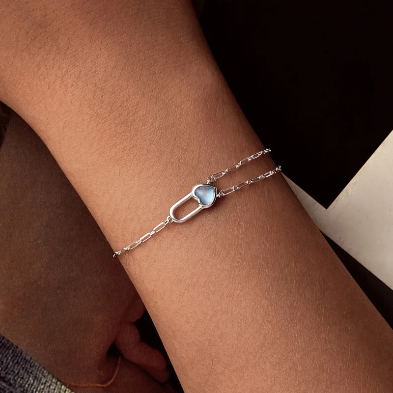 (Bild für) PANDORA Stil Natürlicher Aquamarin Armband - BSB191 - Ansicht 5