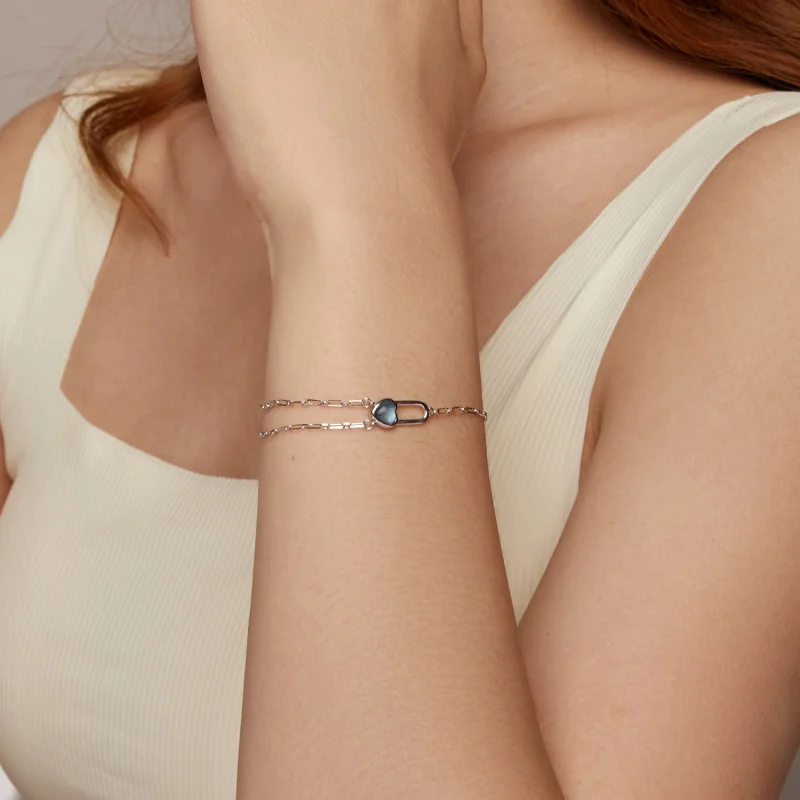 (Bild für) PANDORA Stil Natürlicher Aquamarin Armband - BSB191 - Ansicht 9