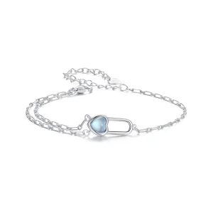 (Bild für) PANDORA Stil Natürlicher Aquamarin Armband - BSB191