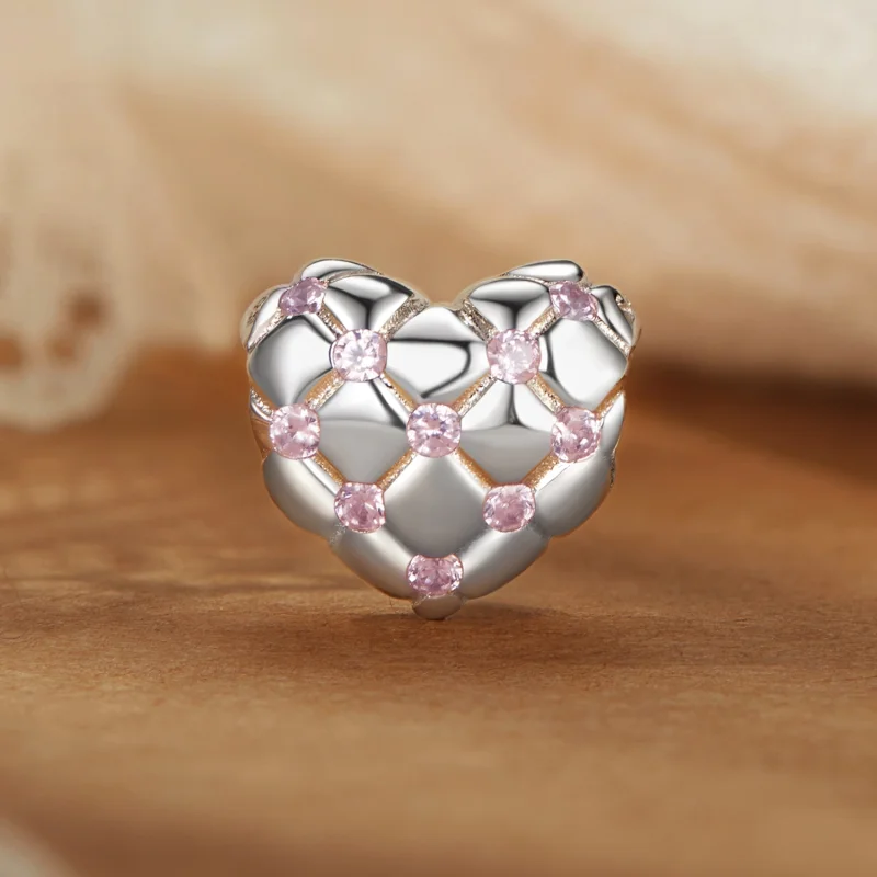 (Bild für) PANDORA Stil Pink Diamond Herz Perlen - BSC1054 - Ansicht 2