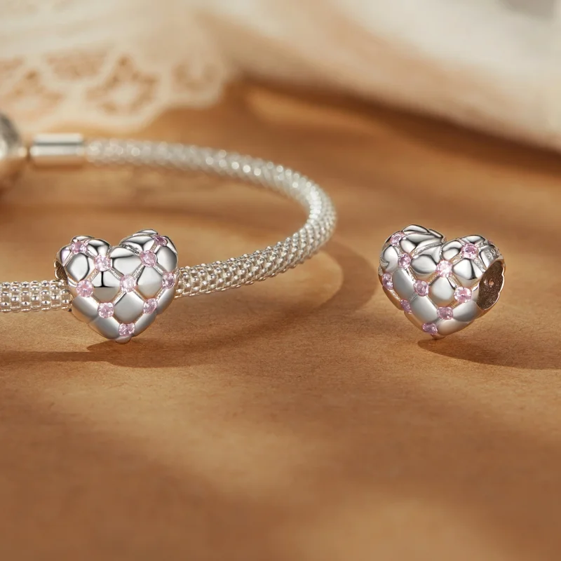 (Bild für) PANDORA Stil Pink Diamond Herz Perlen - BSC1054 - Ansicht 4