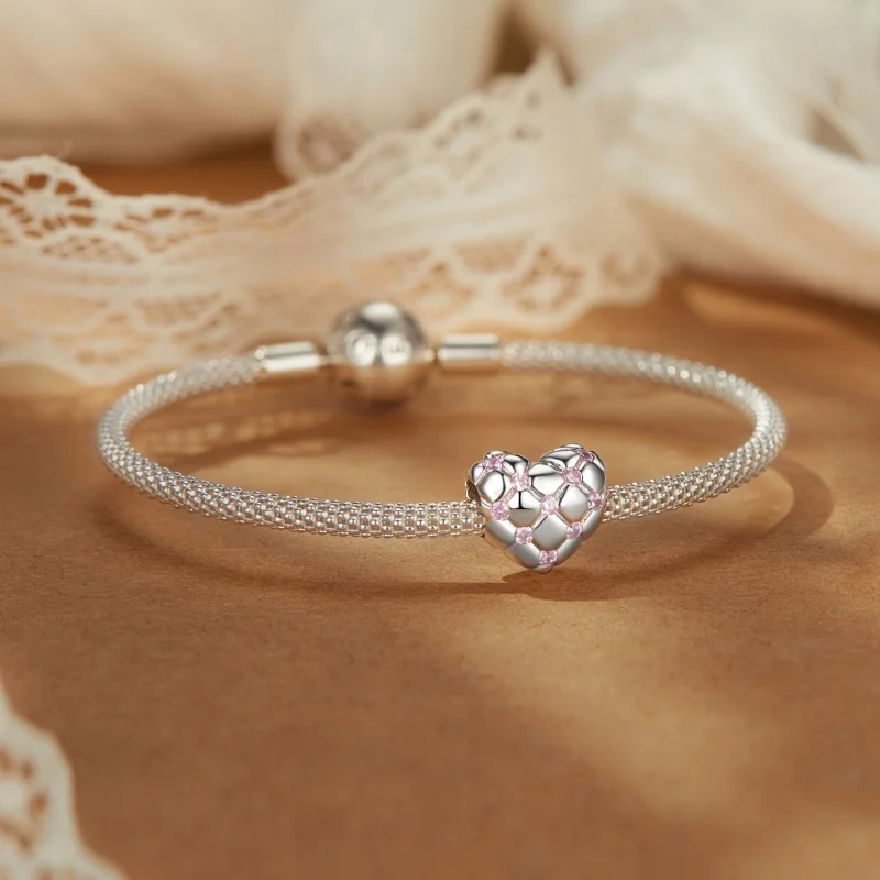 (Bild für) PANDORA Stil Pink Diamond Herz Perlen - BSC1054 - Ansicht 5