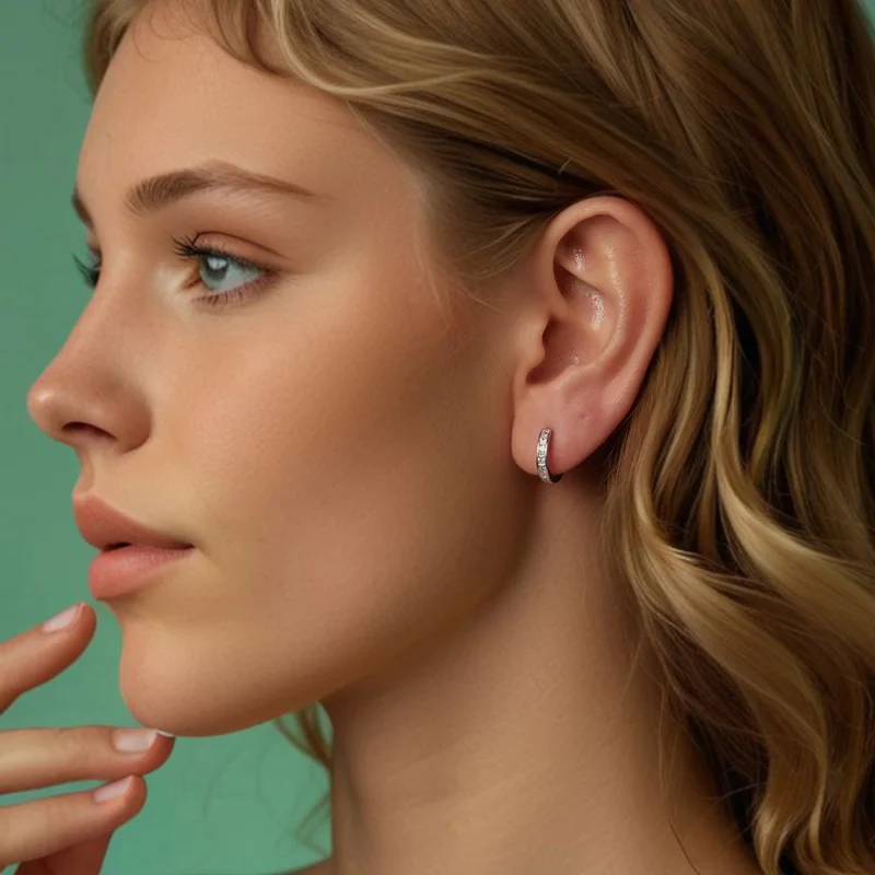 (Bild für) PANDORA Stil Prinzessin Quadrat Funkelnde Ohrringe - BSE1102 - Ansicht 6