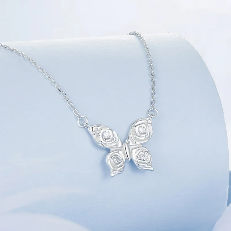 (Bild für) PANDORA Stil Rosen-Schmetterlings-Halskette - BSN396 - Ansicht 2