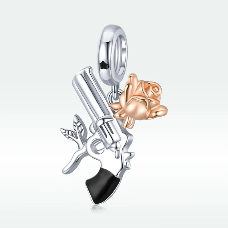 (Bild für) PANDORA Stil Rosenpistolen-Anhänger - BSC470 - Ansicht 3