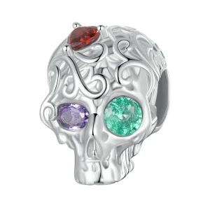 (Bild für) PANDORA Stil Schädel mit Blumenmuster Charm - SCC2893