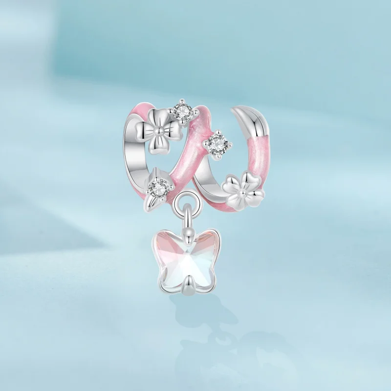 (Bild für) PANDORA Stil Schmetterling Liebe Blume Perlen - SCC2828 - Ansicht 2