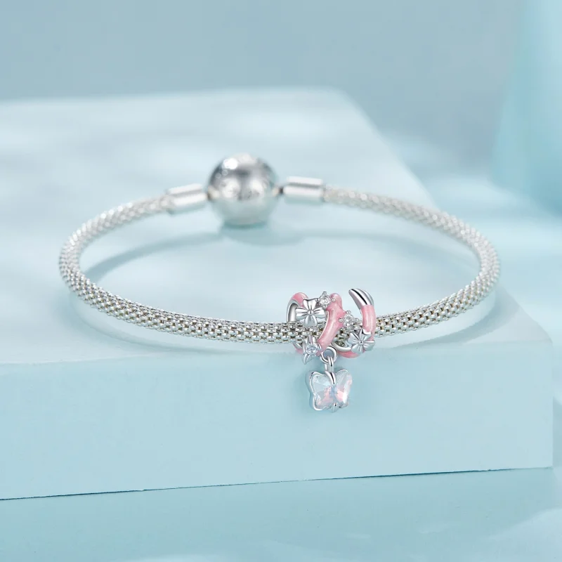 (Bild für) PANDORA Stil Schmetterling Liebe Blume Perlen - SCC2828 - Ansicht 4