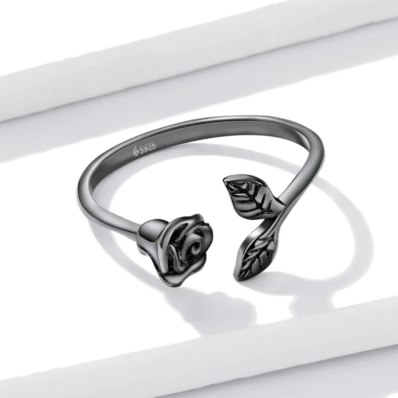 (Bild für) PANDORA Stil Schwarze Rose offener Ring - BSR239 - Ansicht 10