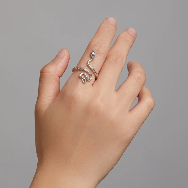 (Bild für) PANDORA Stil Silber Schlangen Offener Ring - BSR199 - Ansicht 8