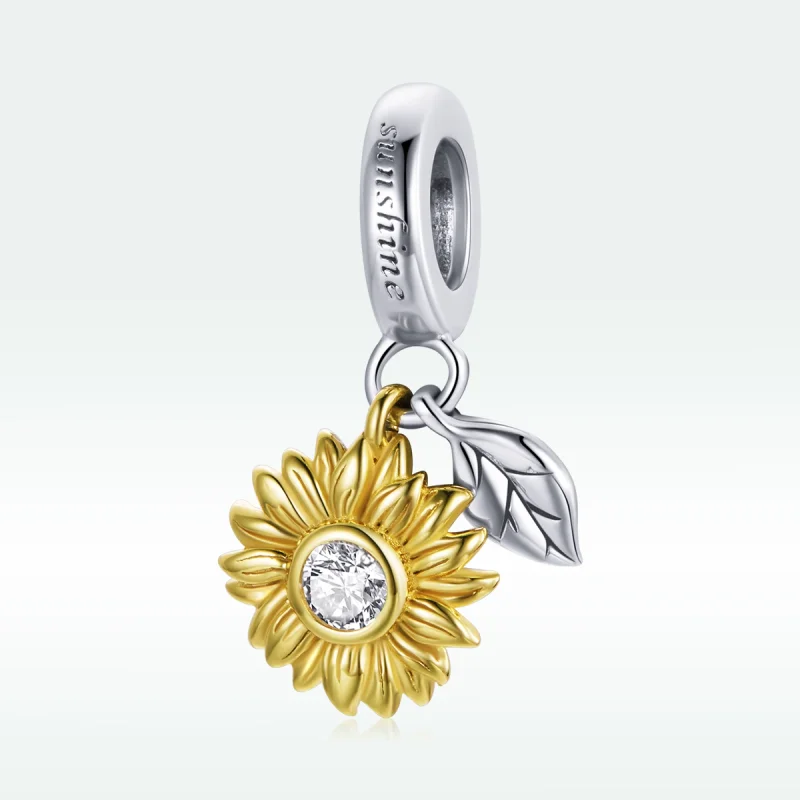 (Bild für) PANDORA Stil Strahlende Sonnenblume Anhänger - BSC462 - Ansicht 3