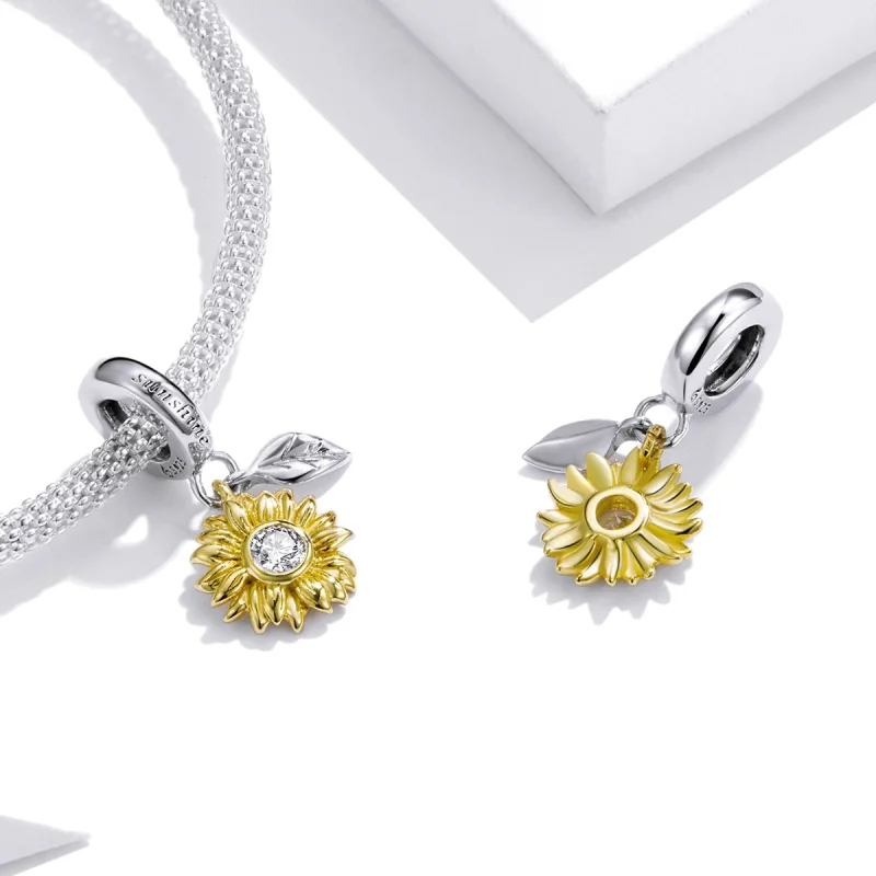(Bild für) PANDORA Stil Strahlende Sonnenblume Anhänger - BSC462 - Ansicht 4