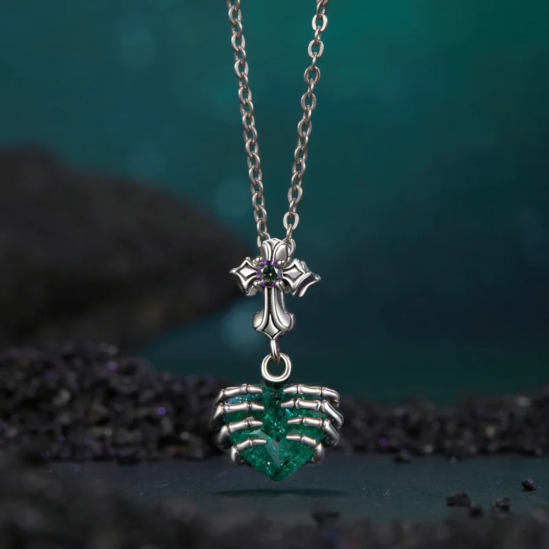 (Bild für) PANDORA Stil Totenkopf-Herz-Anhänger - BSC1061 - Ansicht 3