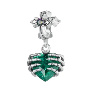 (Bild für) PANDORA Stil Totenkopf-Herz-Anhänger - BSC1061