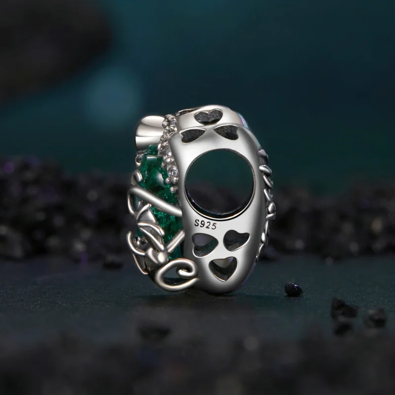 (Bild für) PANDORA Stil Totenkopf-Herz-Perlen - BSC1064 - Ansicht 3