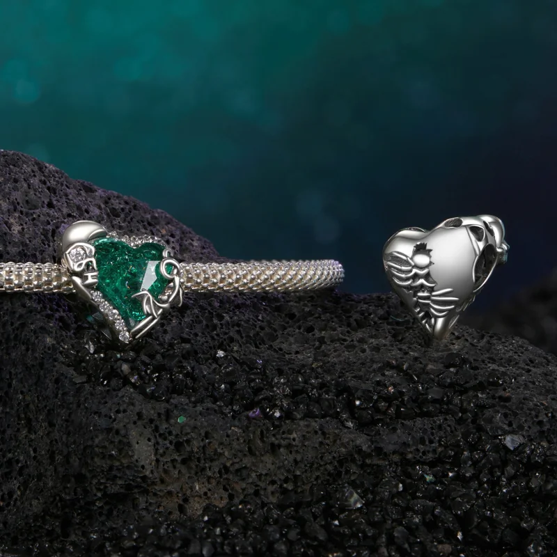(Bild für) PANDORA Stil Totenkopf-Herz-Perlen - BSC1064 - Ansicht 4
